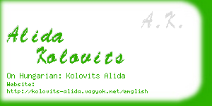 alida kolovits business card